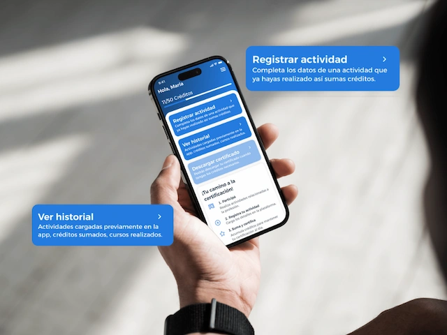 Mockup de la interfaz de miembro de Acredittio.